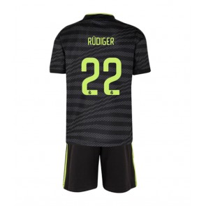 Real Madrid Antonio Rudiger #22 Tredjedraktsett Barn 2022-23 Kortermet (+ Korte bukser)